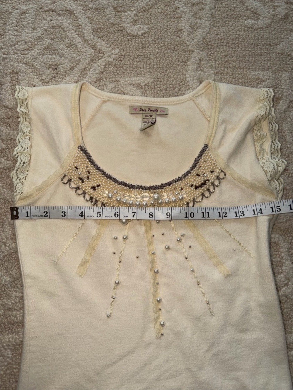 Vintage Free People Beaded Top - Picture 8 of 8